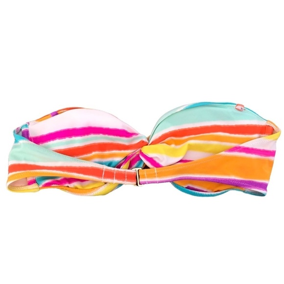 Victoria's Secret Strapless Bikini Swimsuit Top Multi-Color Twist Top Gold - Picture 7 of 8